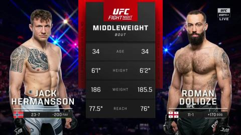 UFC on ESPN 42 - Jack Hermansson vs Roman Dolidze - Dec 03, 2022