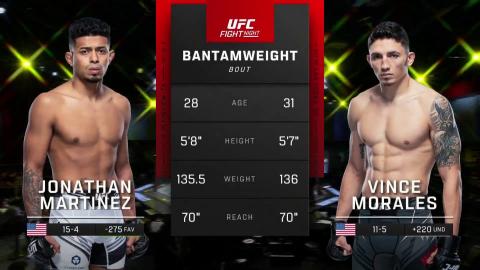 UFCFN 206 : Jonathan Martinez vs Vince Morales - May 21, 2022