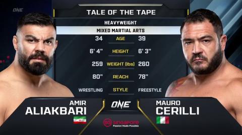 ONE Prime 1 - Amir Aliakbari vs Mauro Cerilli - Aug 27, 2022