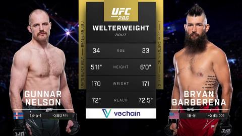 UFC 286 - Gunnar Nelson vs Bryan Barberena - Mar 18, 2023