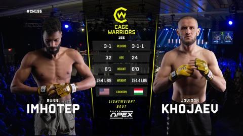 Cage Warriors 155 - Sunni Imhotep vs Jovidon Khojaev - June 1, 2023