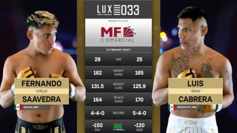 Lux Fight League 33 - Luis Cabrera vs Fernando Saavedra - June 29, 2023