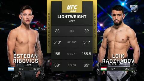 UFC 285 - Esteban Ribovics vs Loik Radzhabov - Mar 05, 2023