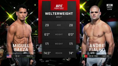 UFC on ESPN 34 - Miguel Baeza vs Andre Fialho - Apr 16, 2022
