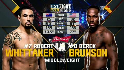 UFC Fight Night 101 - Robert Whittaker vs Derek Brunson - Nov 26, 2016