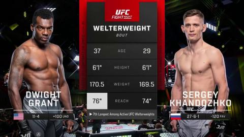 UFCFN 205 - Dwight Grant vs Sergey Khandozhko - April 23, 2022