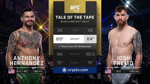UFC 273 - Anthony Hernandez vs Josh Fremd - Apr 10, 2022