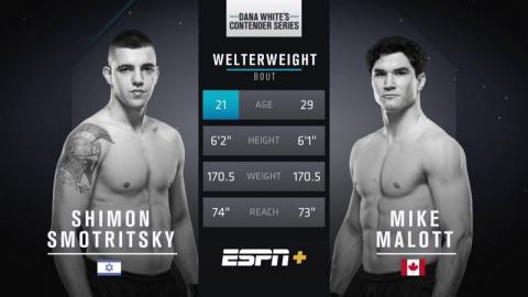 UFC - Shimon Smotritsky vs. Mike Malott - Oct 05, 2021