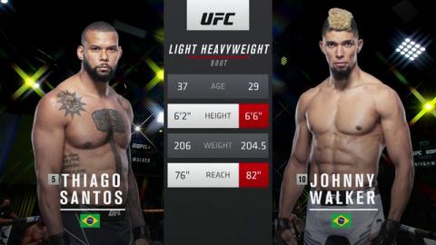 UFC - Thiago Santos vs. Johnny Walker - Oct 02, 2021