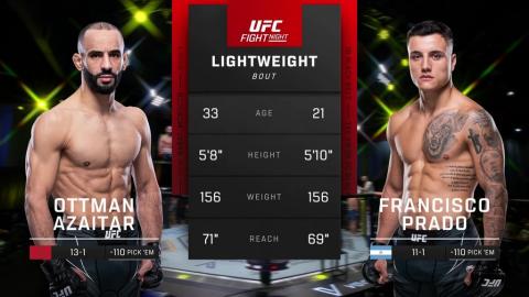 UFC Vegas 77 - Ottman Azaitar vs Francisco Prado - July 15, 2023