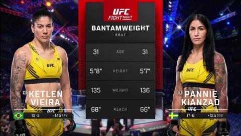 UFC Fight Night 224 - Ketlen Vieira vs Pannie Kianzad - July 22, 2023