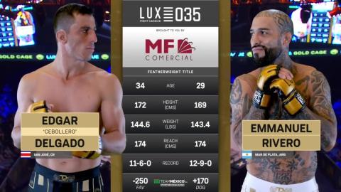 Lux Fight League 35 - Edgar Delgado vs Emmanuel Rivero - August 10, 2023